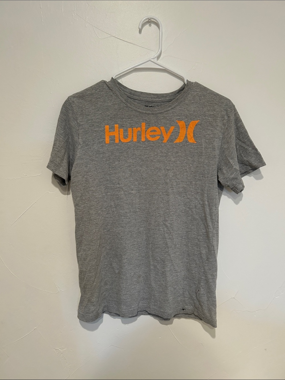 Hurley Grey Short-Sleeve Tee with Orange Logo